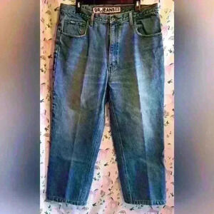 Dr. Denim Blue Jeans Unisex Wide Leg Flare Baggy Comfy Casual Pant SZ 38×32 XL